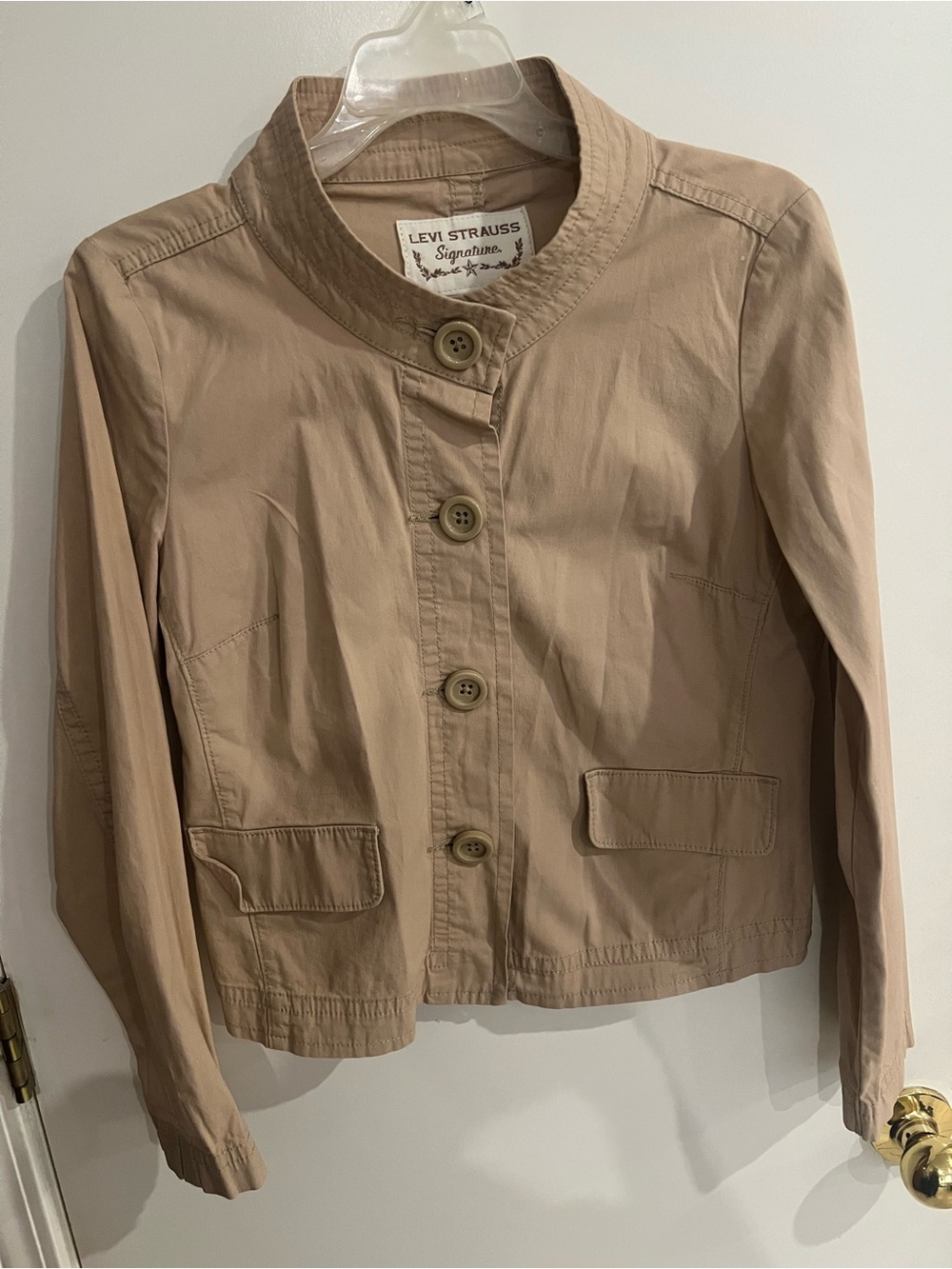 Levi's Women's Beige Button-Front Utility Jacket